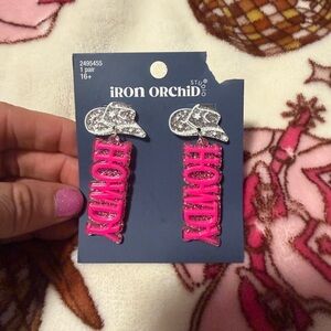 Iron Orchid Pink and Silver 'Howdy' Earrings